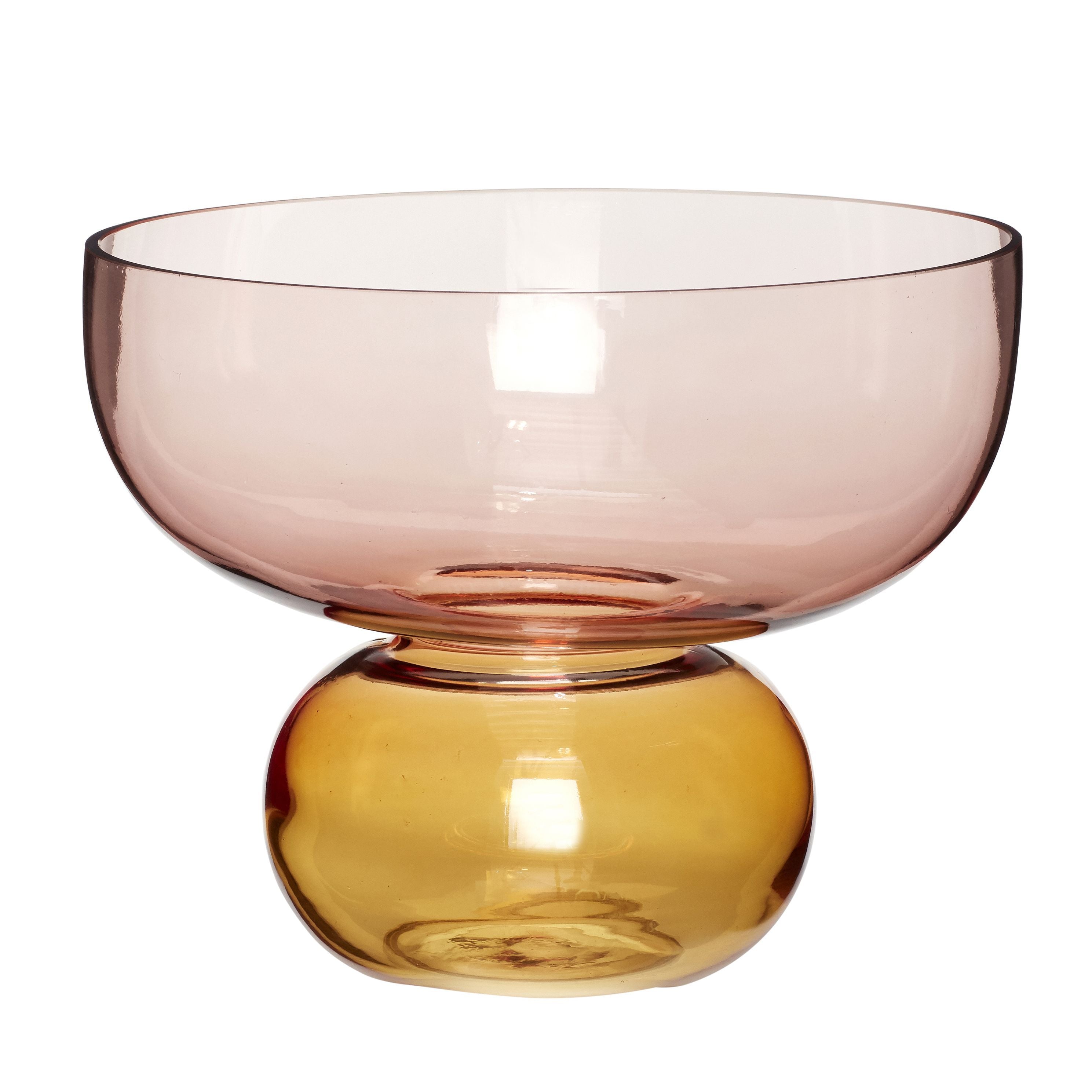 Hübsch Show Vase Glass Pink/Amber