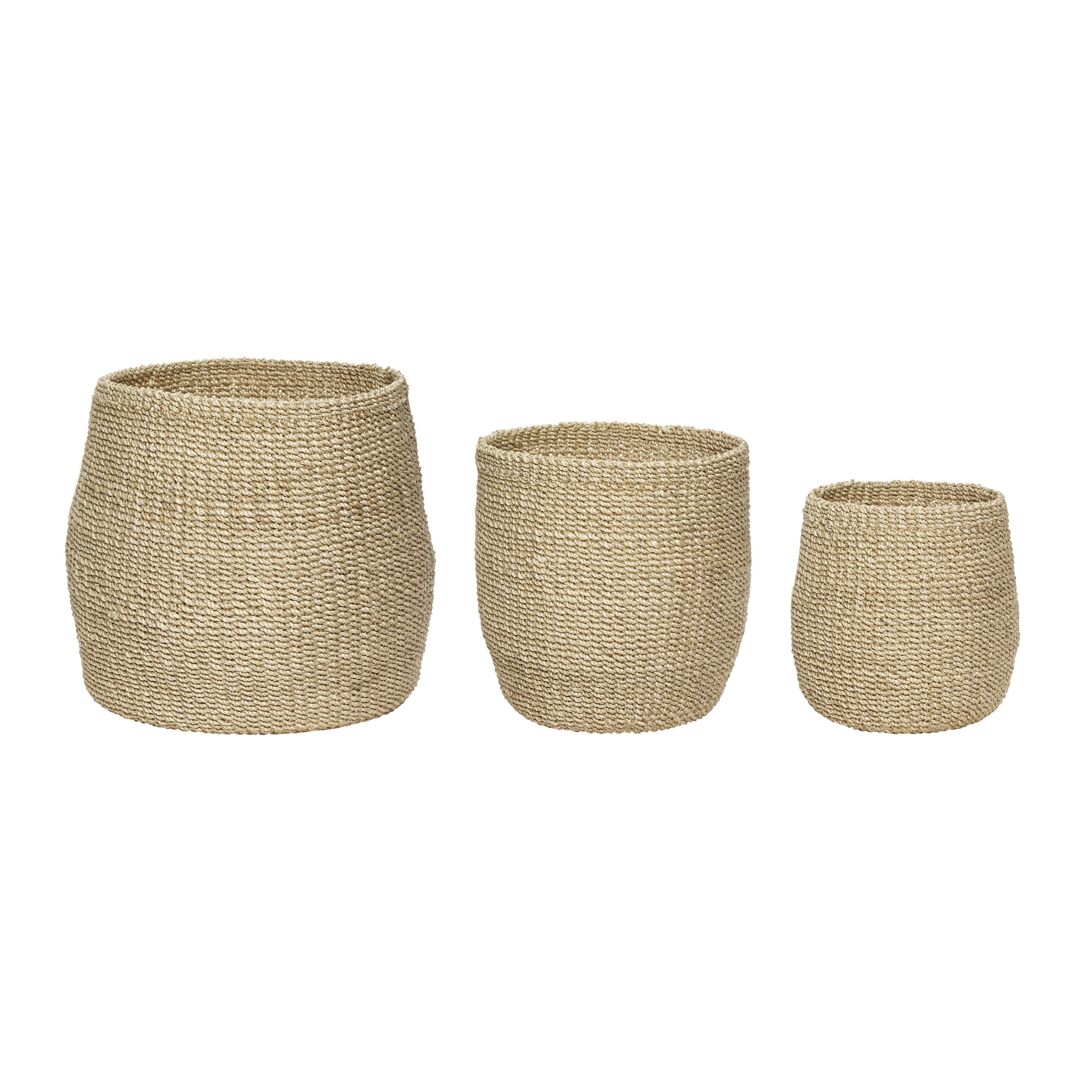 Hübsch Sort Baskets (Set Of 3), Natural