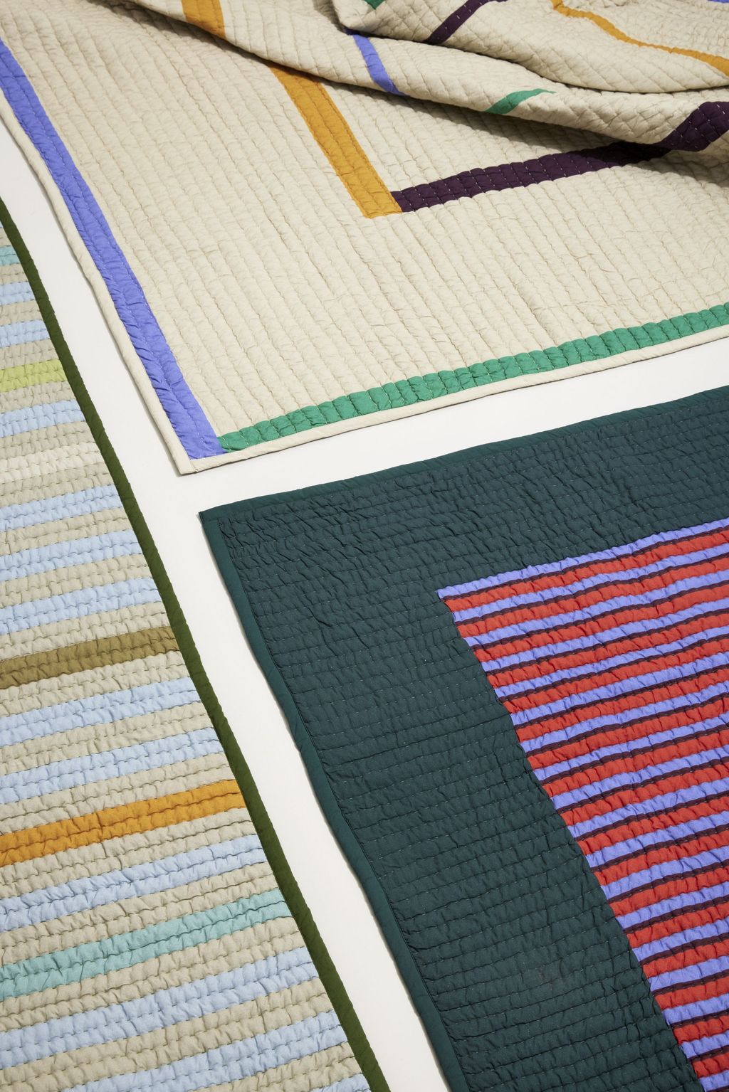 Hübsch Twist BedsPread 260x260 cm, colori colorati/sabbia