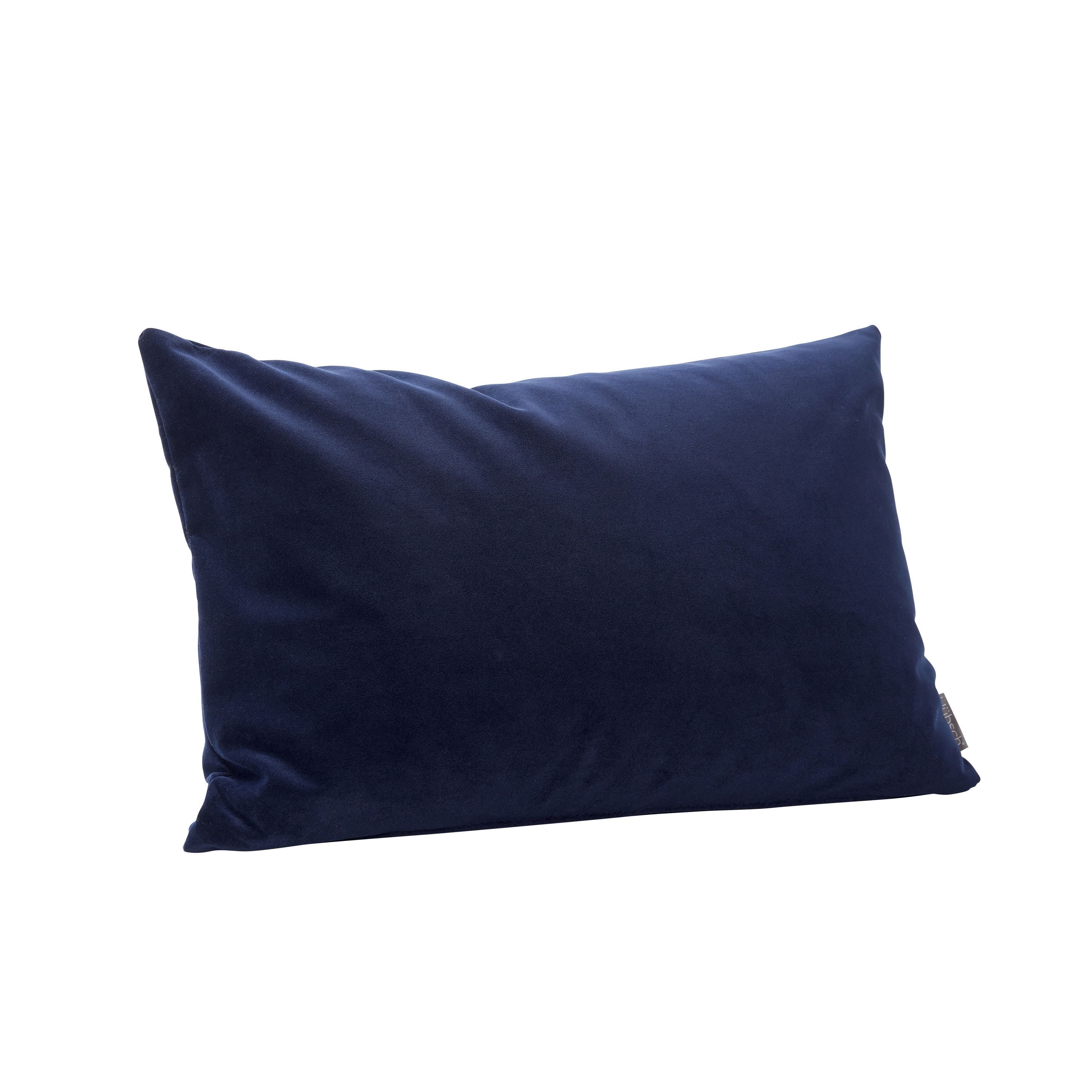 Cuscino di salice Hübsch con blu di velluto di riempimento