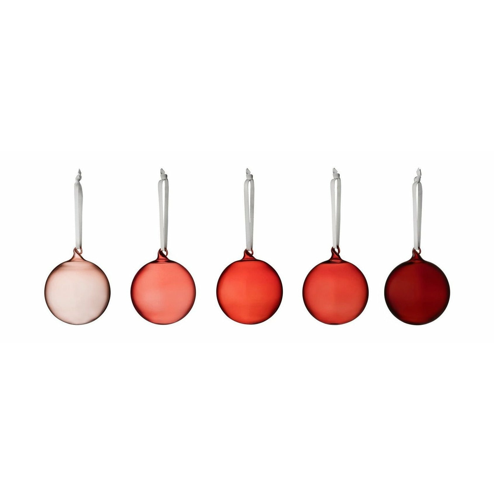 Decoraciones de Iittala bolas de vidrio Ø8 cm, conjunto de 5, rojo