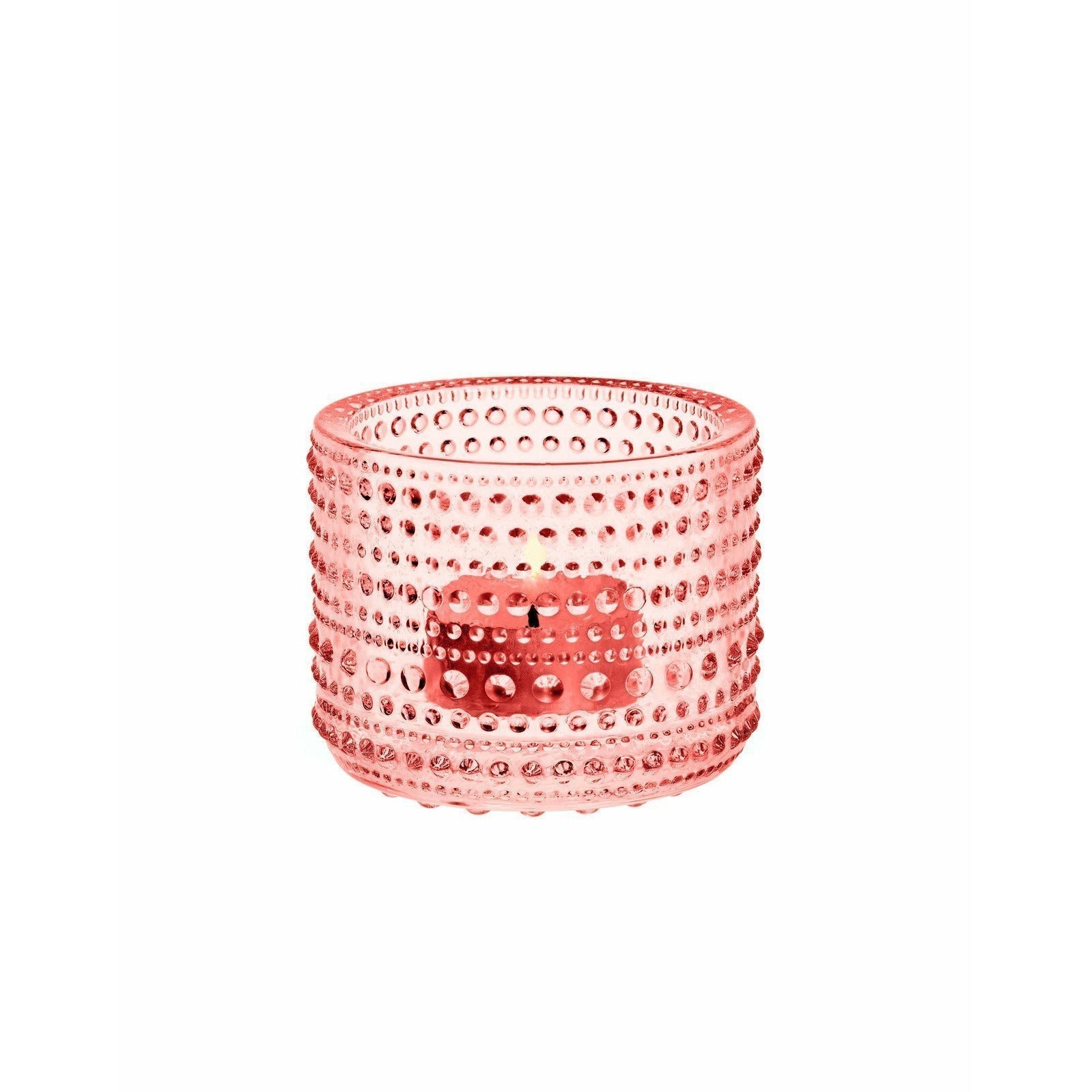 Iittala Kastehelmi Tealight支架鲑鱼粉红色，6,4厘米