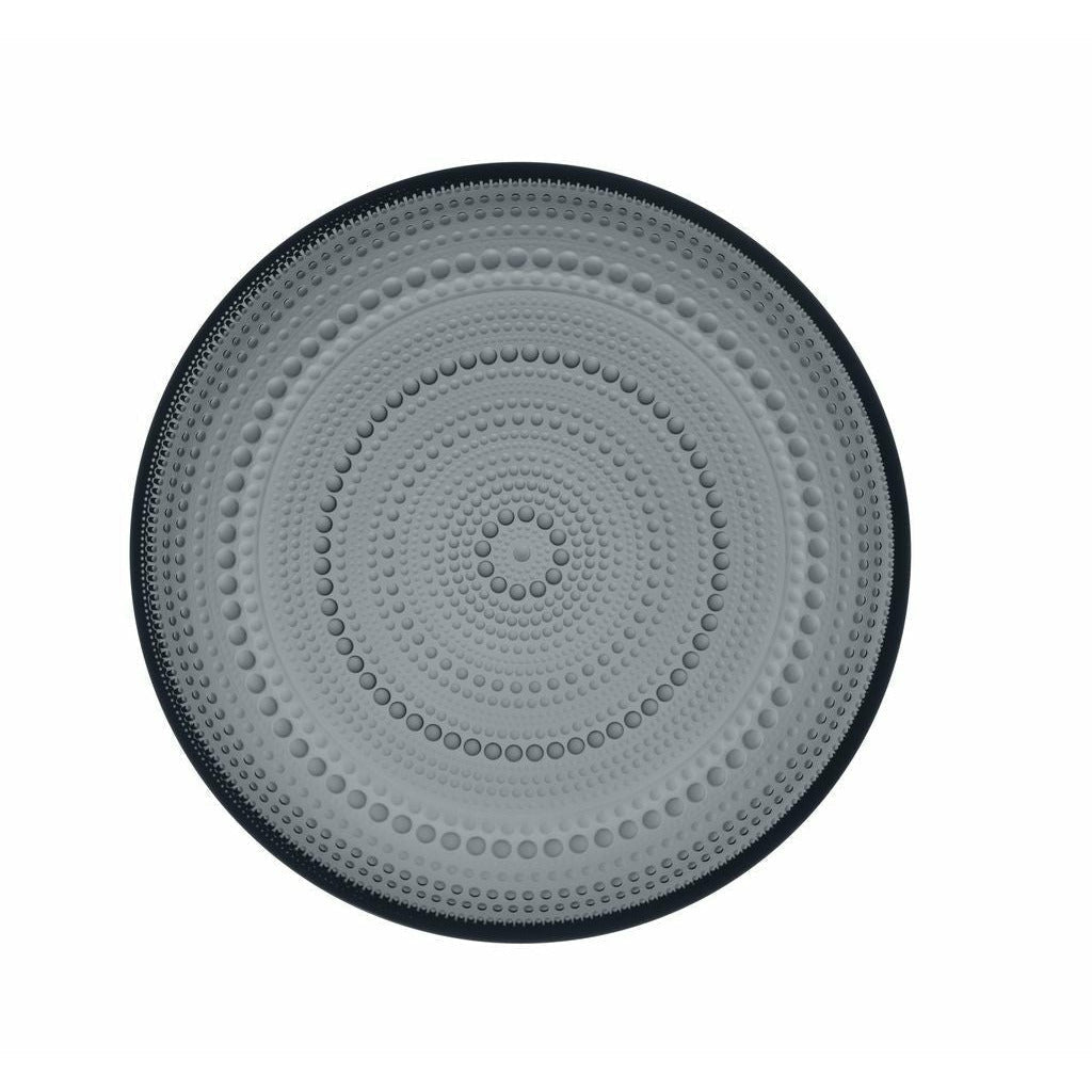 Iittala kastehelmi plate mørk grå, ø 26 cm