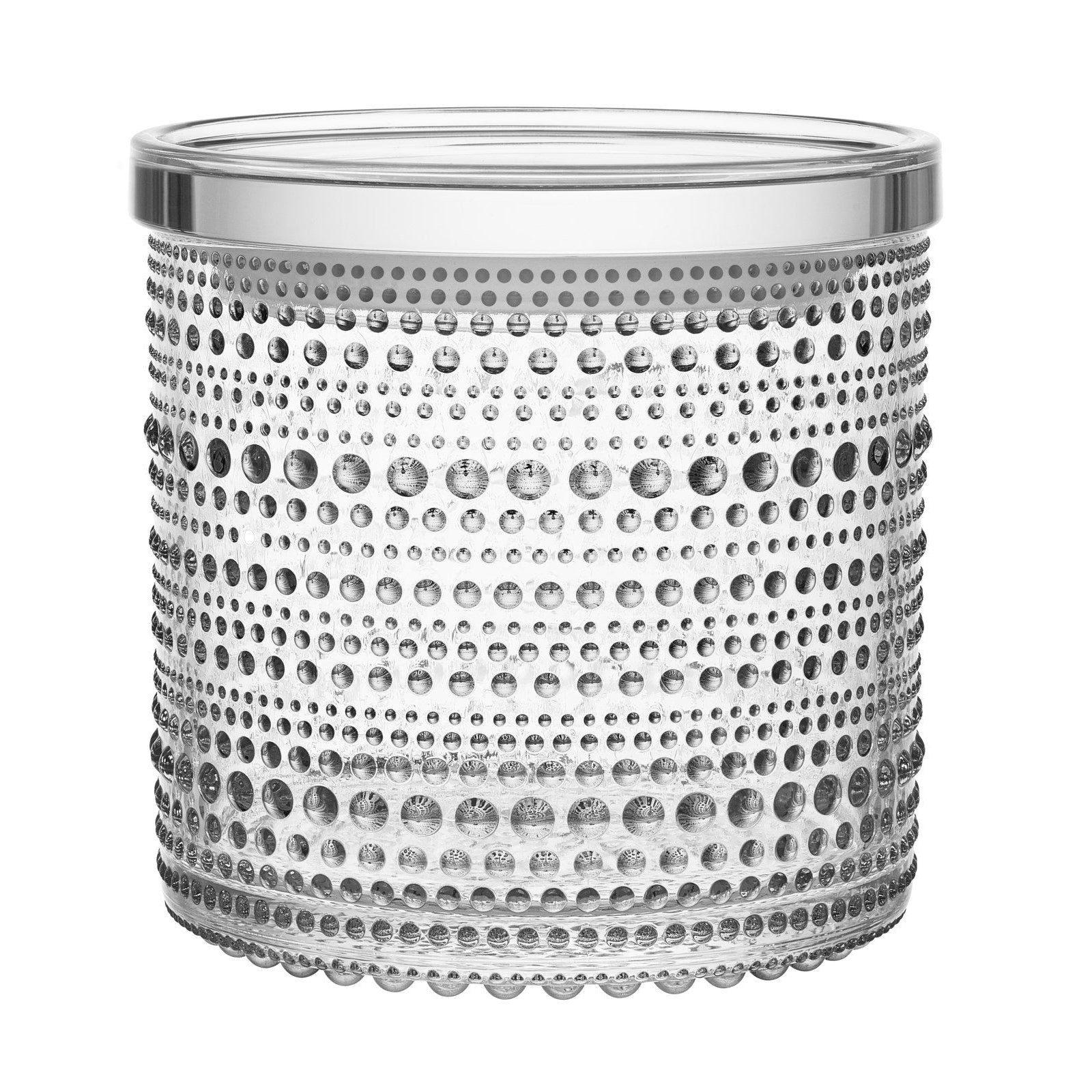 Iittala Jar de stockage Kastehelmi W. Lid Clear, 11,6cm