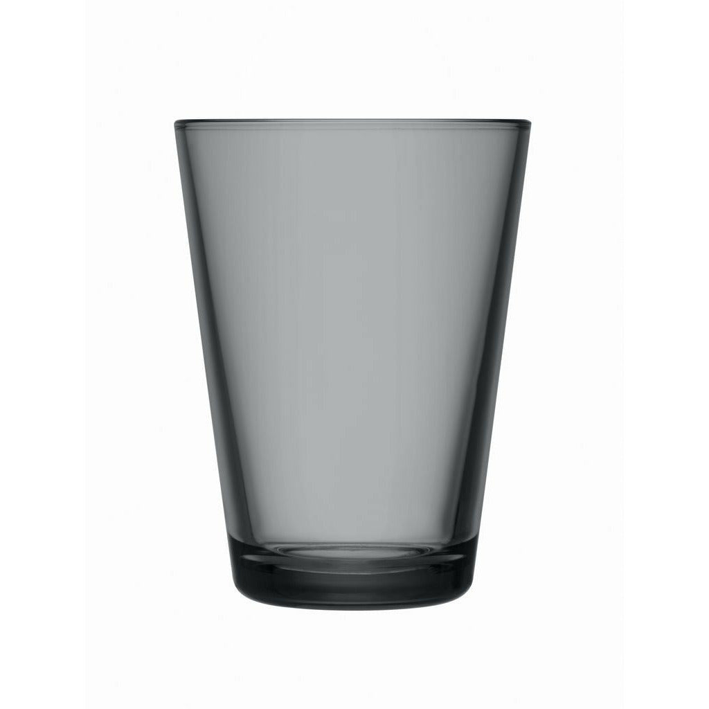 Iittala Katio Drinking Glass Dark Grey 40 Cl, 2 Pcs.