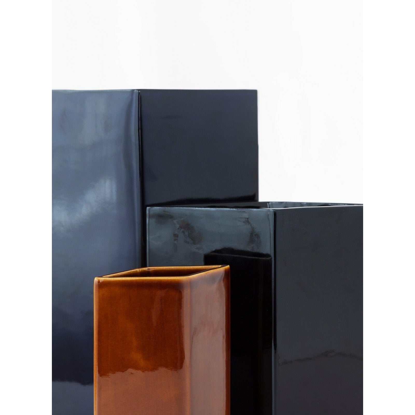 Vase en céramique Iittala Ruutu Noir, 22,5 cm
