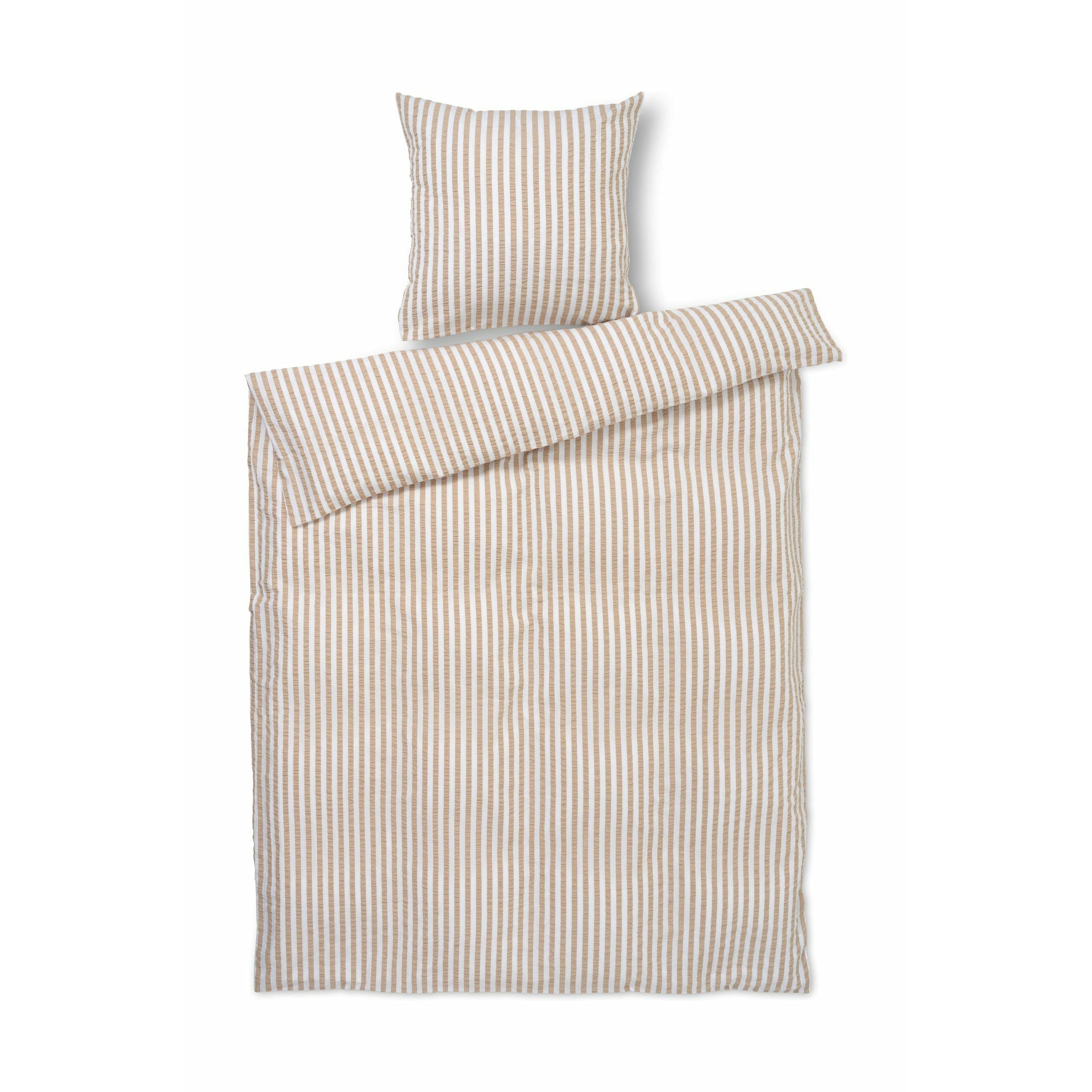 Juna Bæk & Bølge linjer sängkläder 140x220 cm, sand/vit