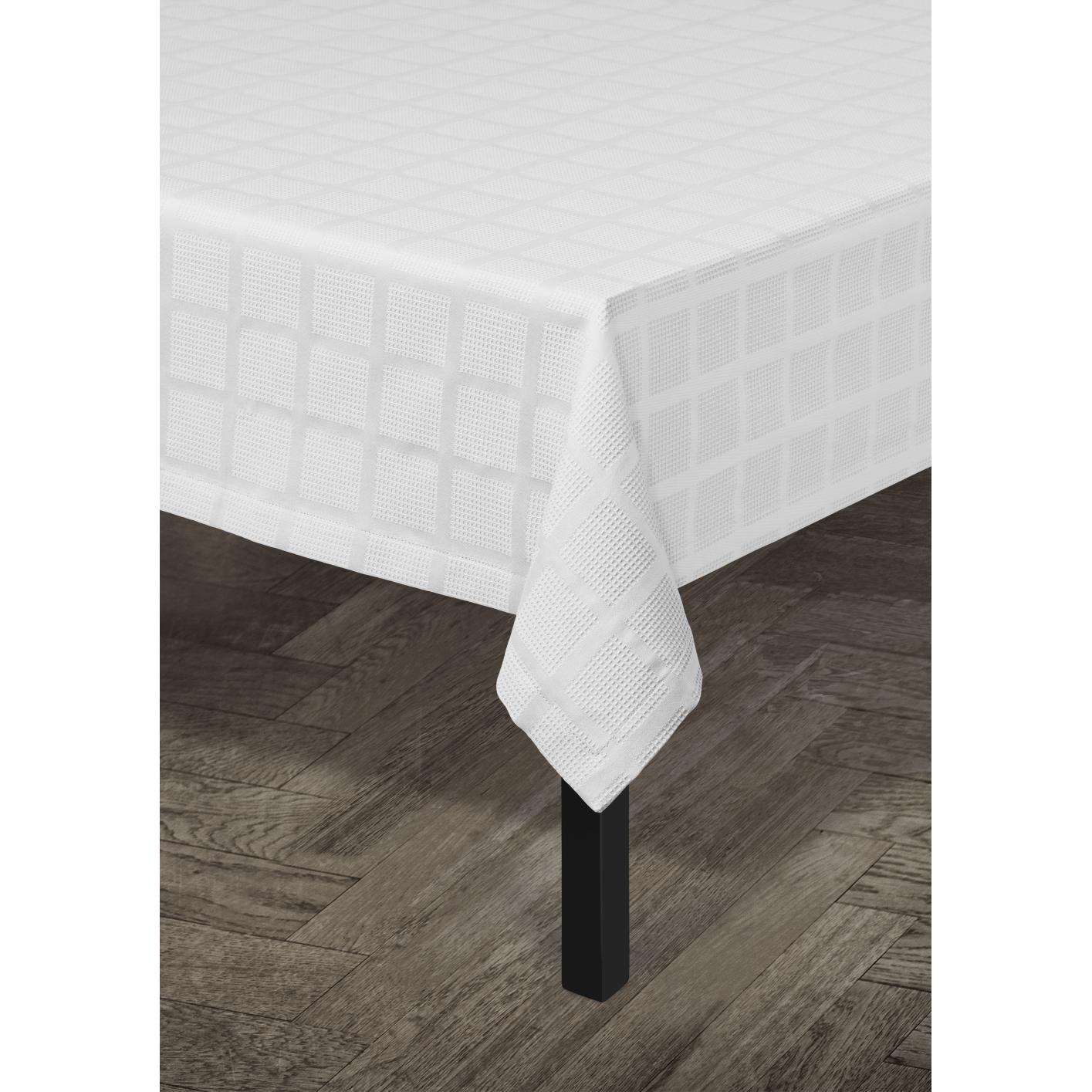 Juna Brick Damascus Tablecloth White, 150x220 Cm