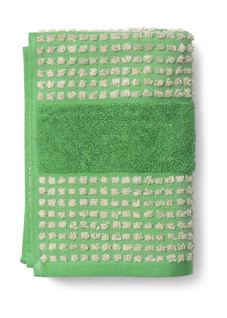 JUNA Kontroller håndklæde 50 x100 cm, grøn/beige