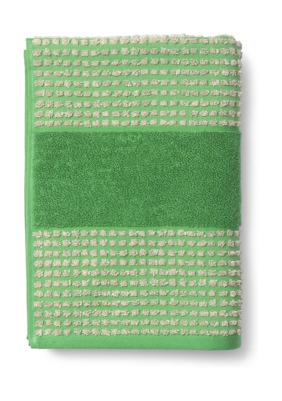 JUNA Vérifiez la serviette 70 x140 cm, vert / beige