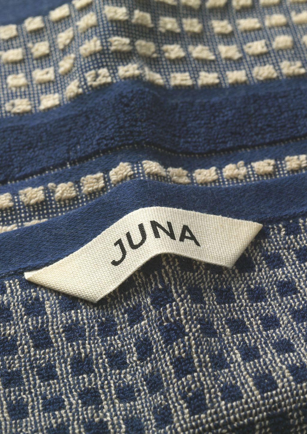 Juna Check Washcloth 30 X30 Cm, Dark Blue/Sand