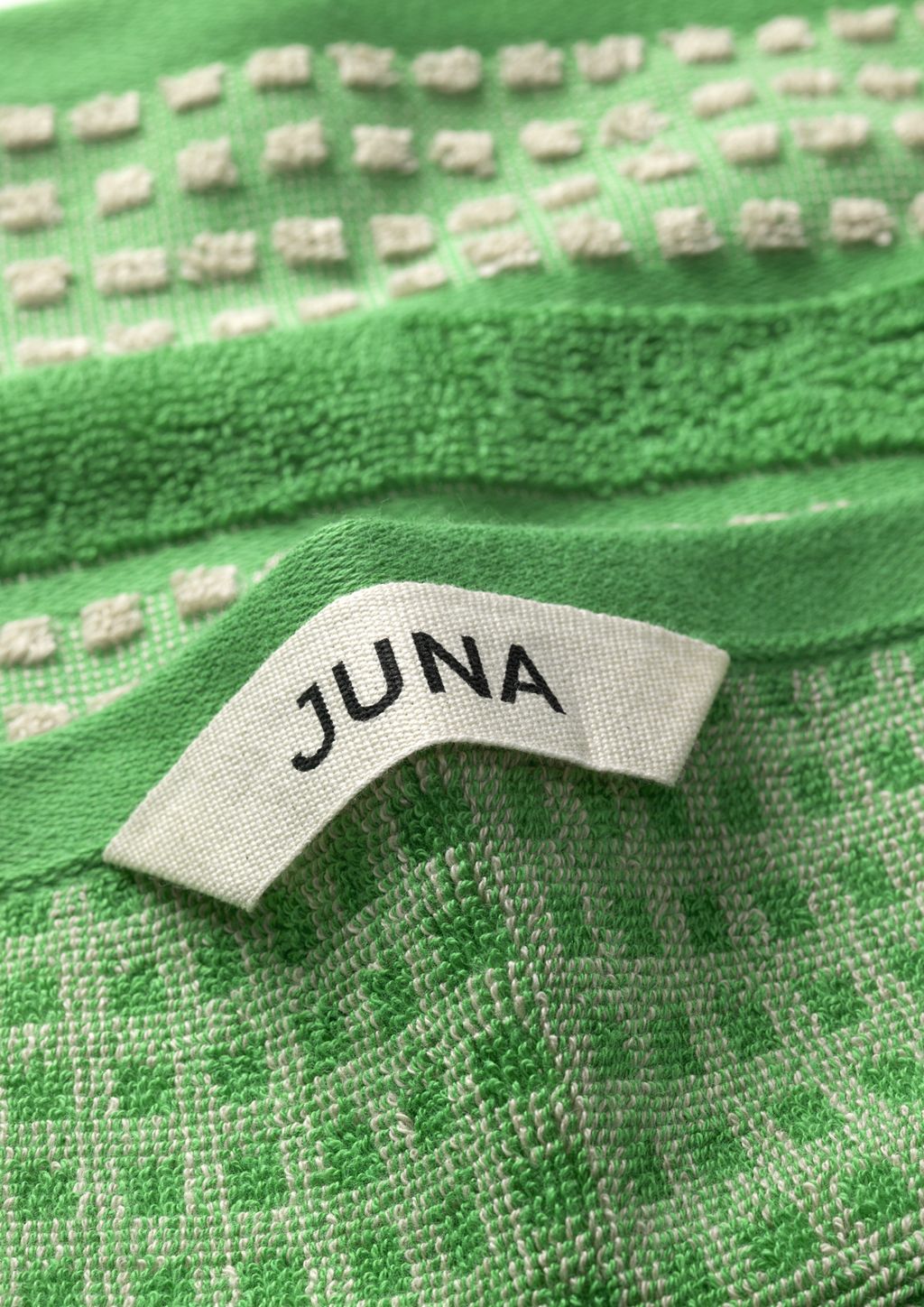 Juna Check Washcloth 30 X30 Cm, Green/Beige
