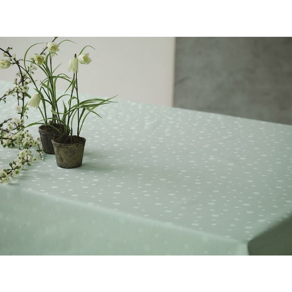 Juna Pasen Damast Table Cloth Light Green, 150x180 cm
