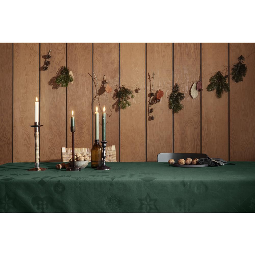 Juna Natale Damasque桌布绿色，150x220厘米