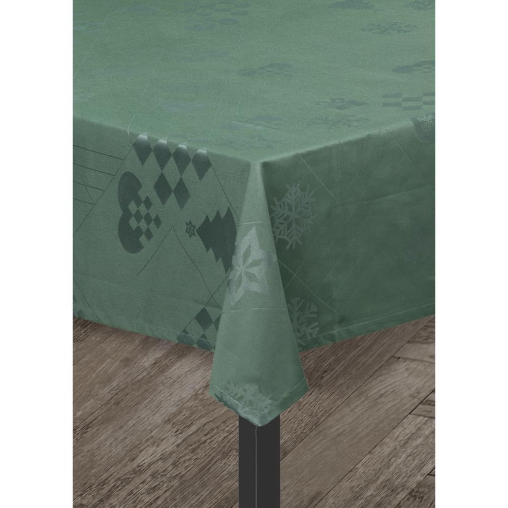 Juna Natale Damasque Natecloth Green, 150x270 cm