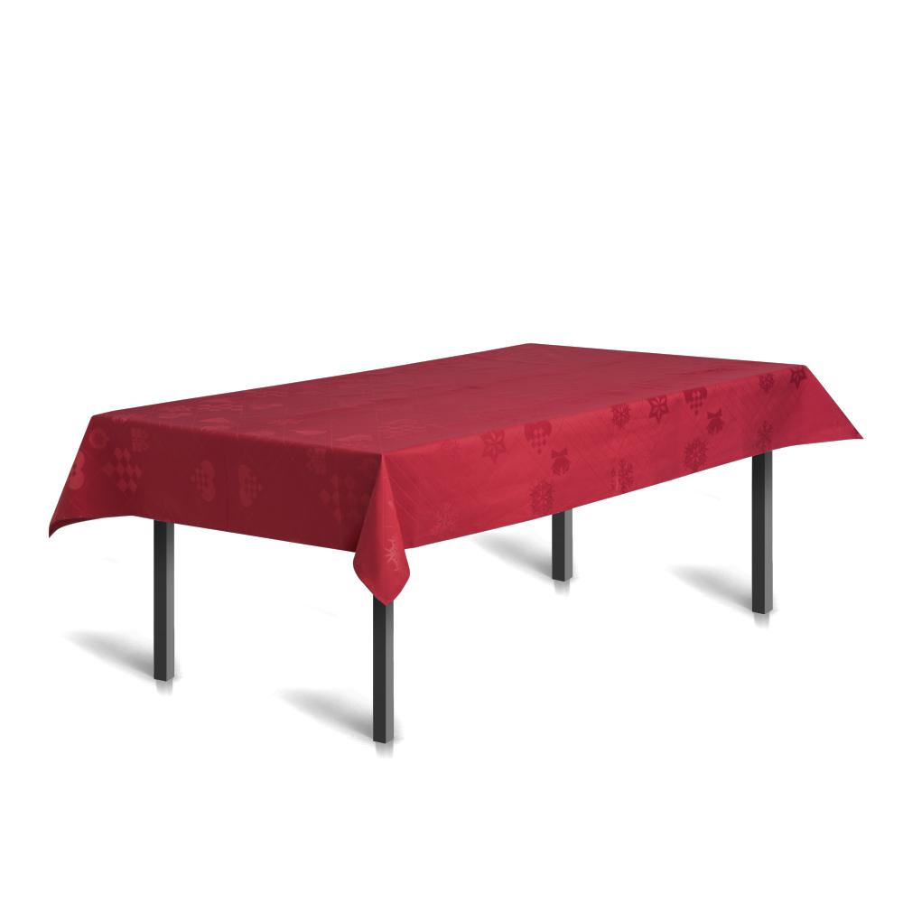 Juna Natale Damask Tablecloth Red, 150x220 Cm