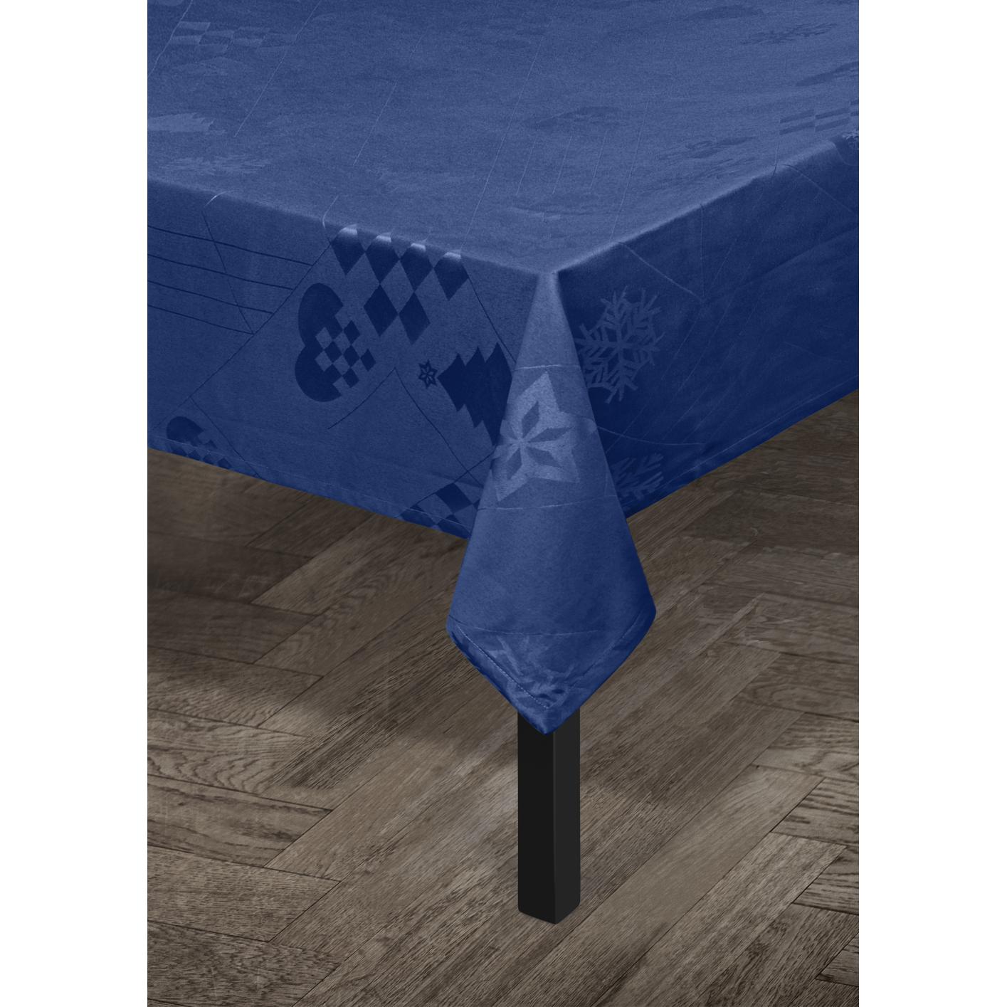 Juna Natale damask nappe bleu, 150x320 cm