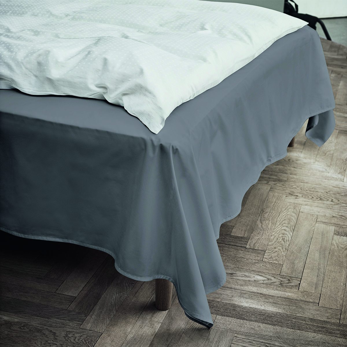 Juna Percale Flat Sheet Gray, 150x250 cm