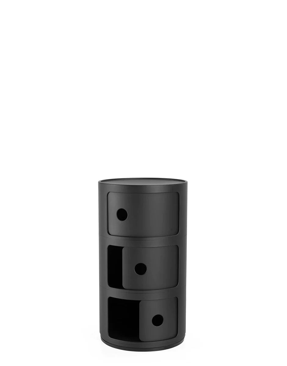 Kartell Componibili Recycled Container 3 Elements, Black