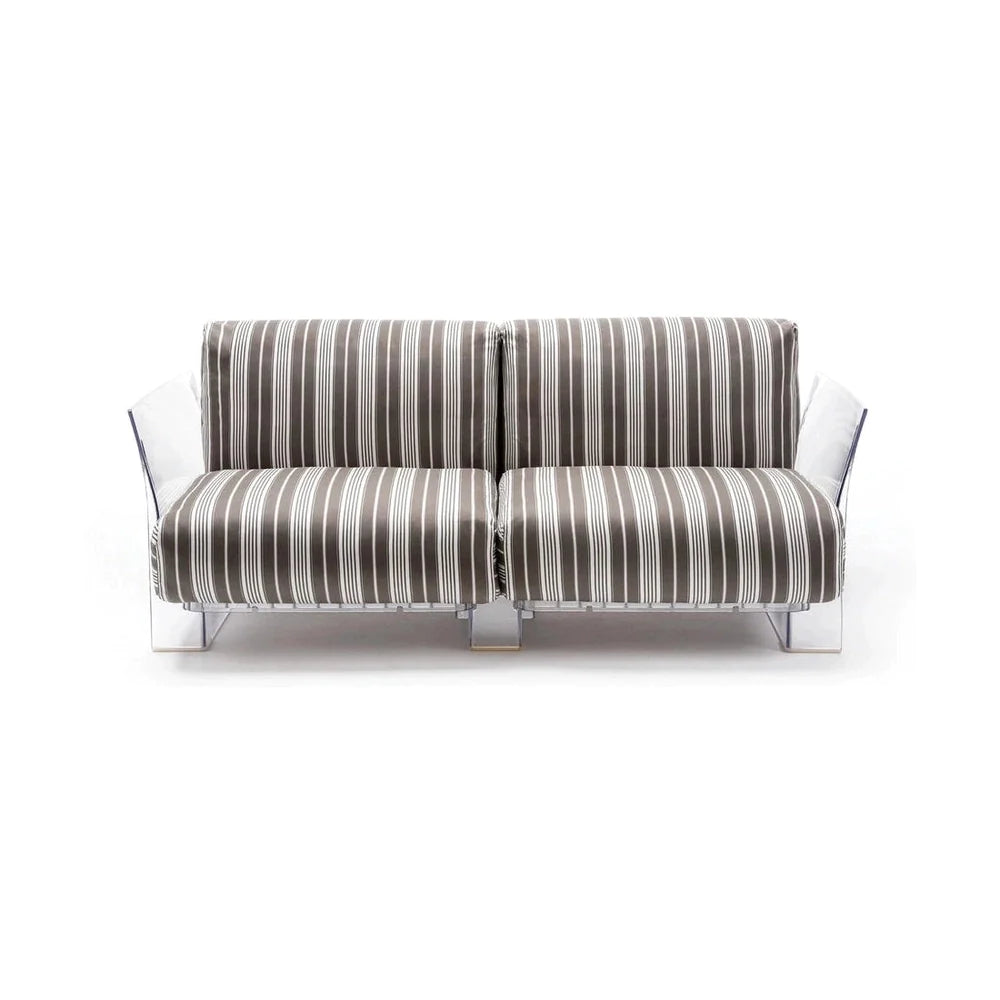 Kartell Pop Outdoor 2 Seater Sofa Stripes, Taupe
