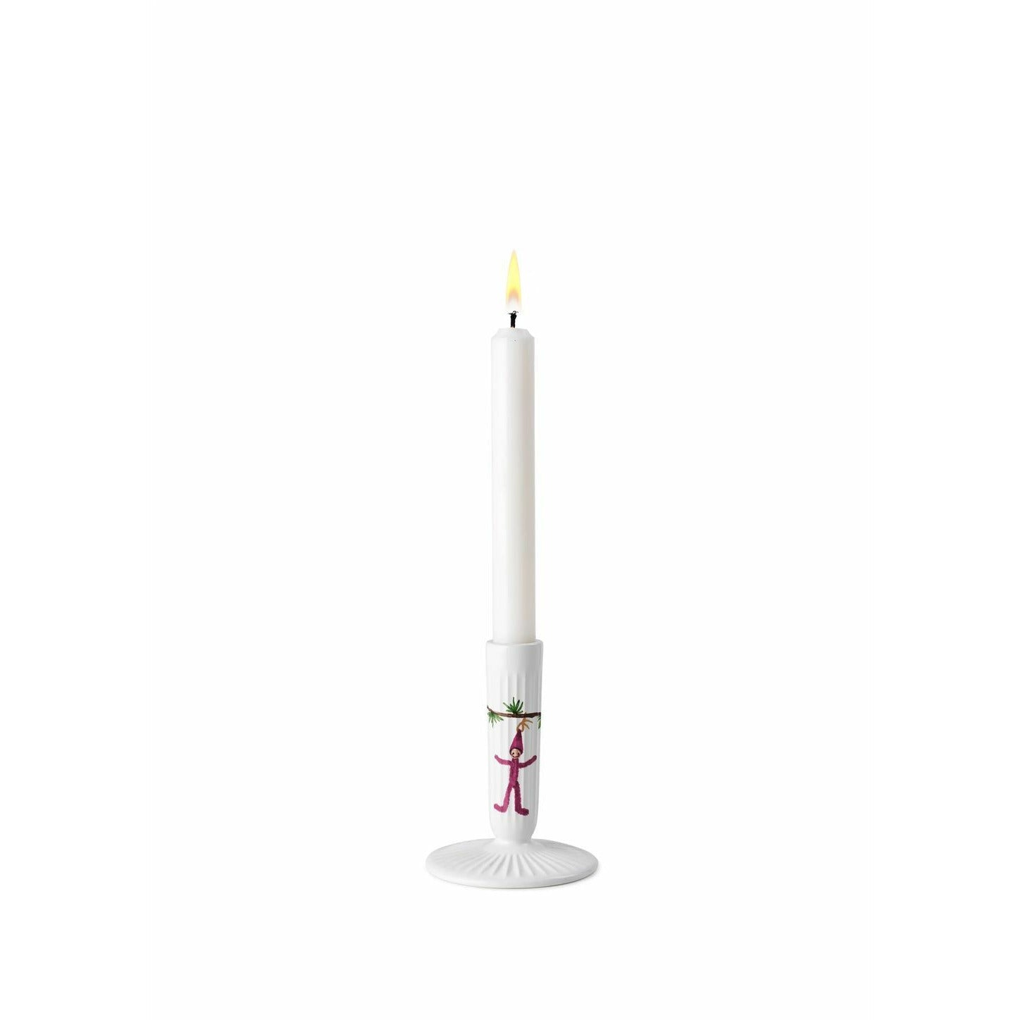 Kähler Hammershøi Christmas Candlestick 12 cm, wit met decoratie