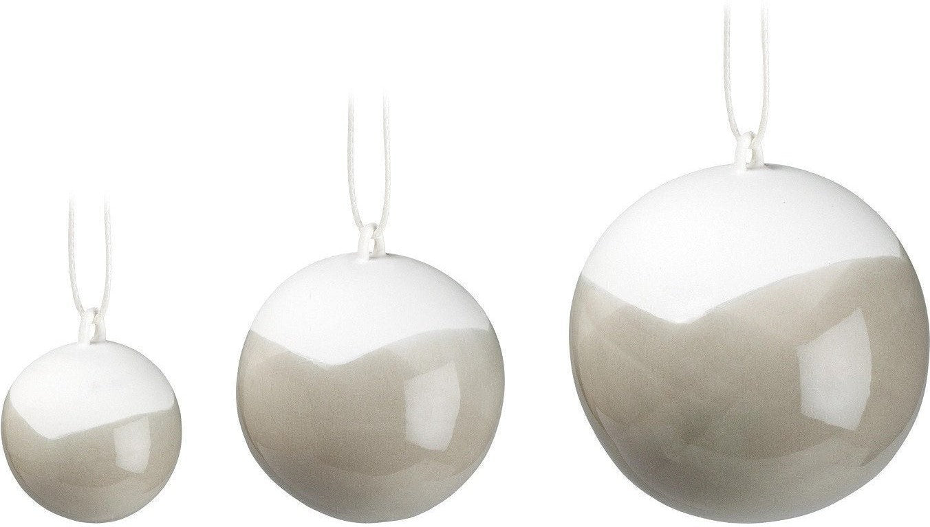 Kähler Nobili Decorative Balls, Winter Grey