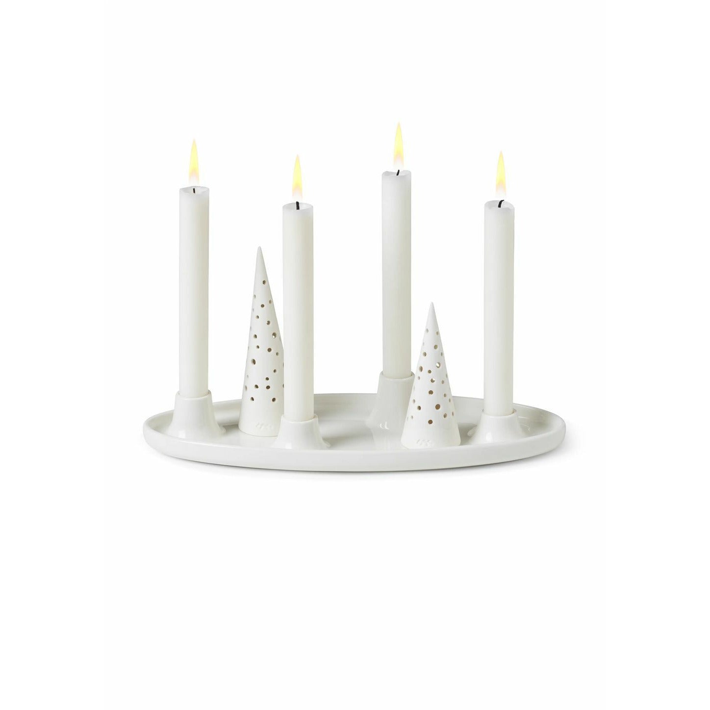 Kähler Nobili Oval Advent -kynttiläpidike, lumivalkoinen