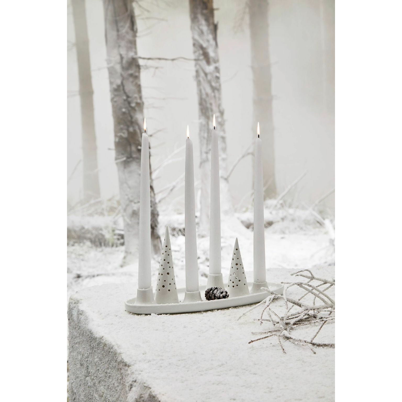 Kähler Nobili Oval Advent -kynttiläpidike, lumivalkoinen