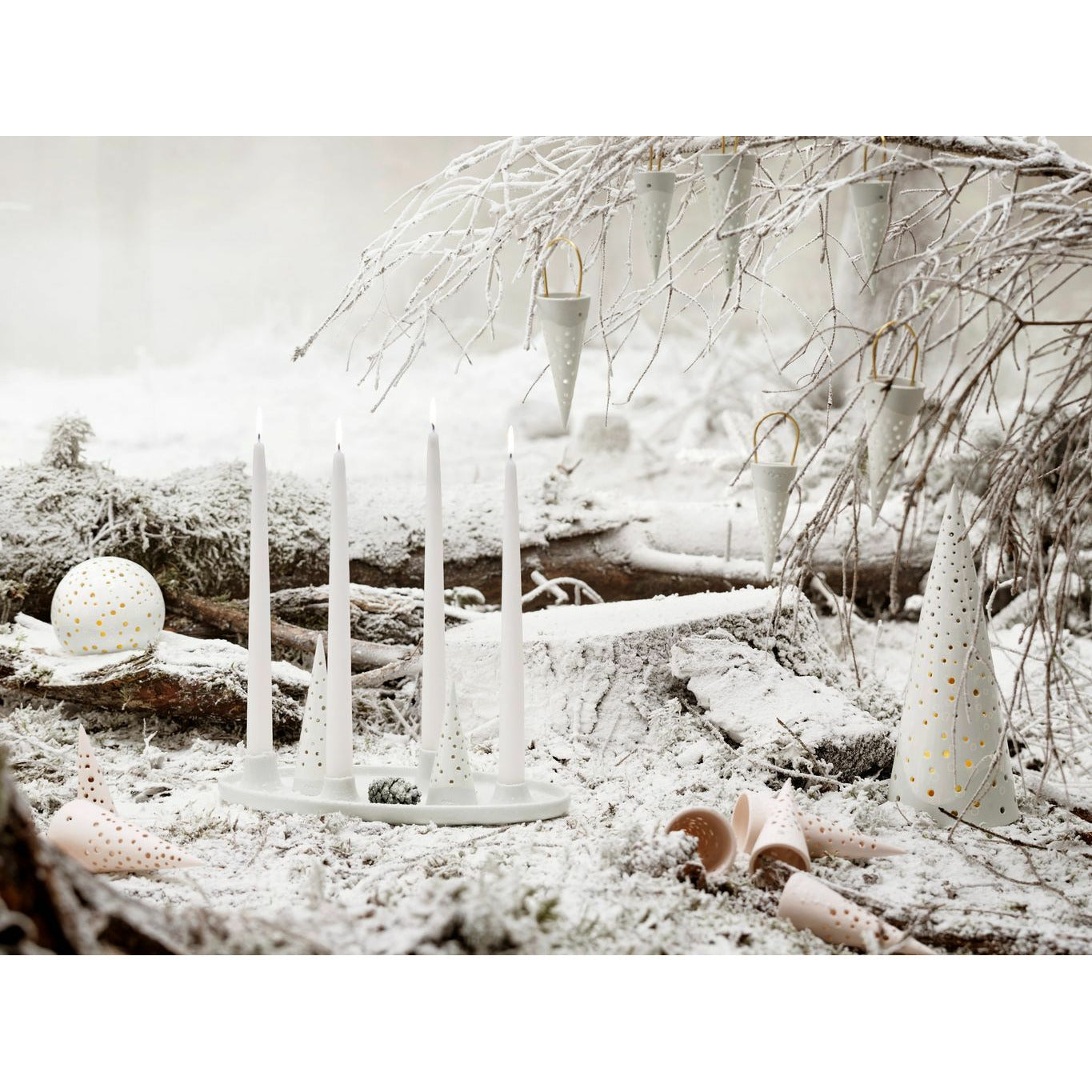 Kähler Nobili Christmas Timmer 5x18,5 cm, lumivalkoinen