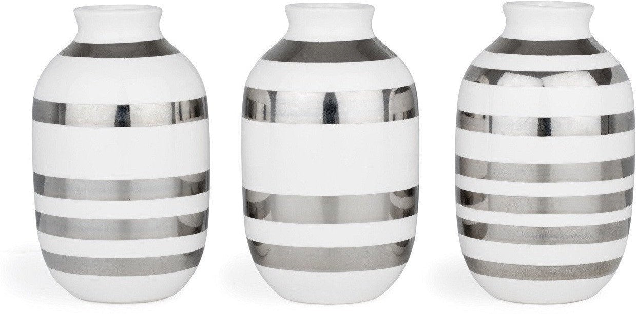 Kähler Omaggio Vases Silver Mini, 3 P Cs.
