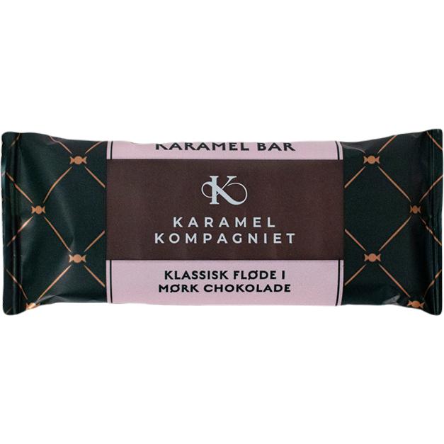 Karamel Kompagniet Caramel Bar, crema clásica en chocolate negro 50g