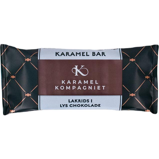 Karamel Kompagniet Caramel Bar, Regaliz en chocolate ligero 50G