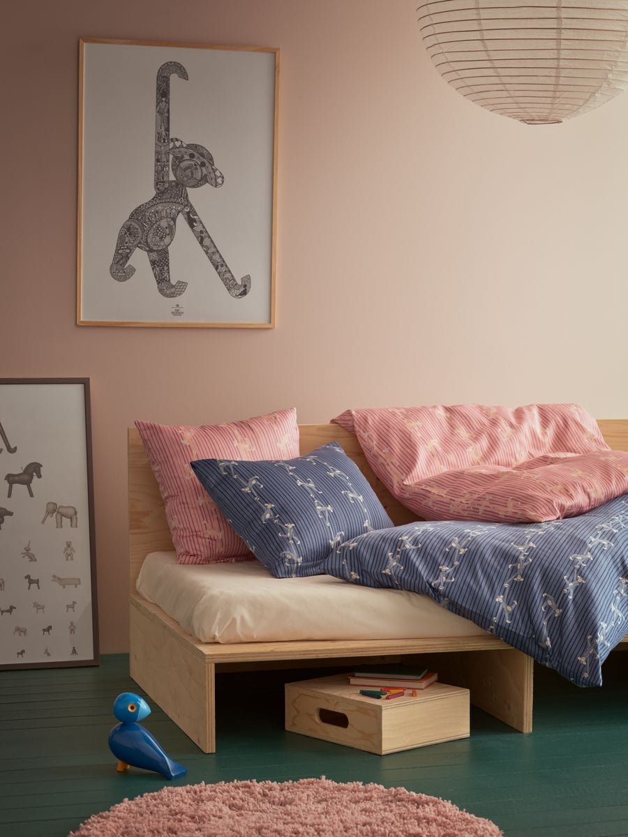 Kay Bojesen Sängkläder Monkey Junior 100x140 cm, rosa