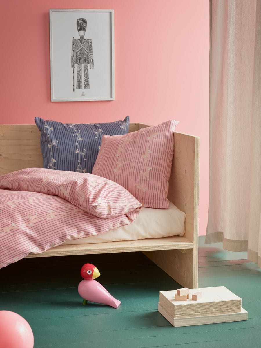 Kay Bojesen Bed liinavaatteen apina Junior 100x140 cm, vaaleanpunainen