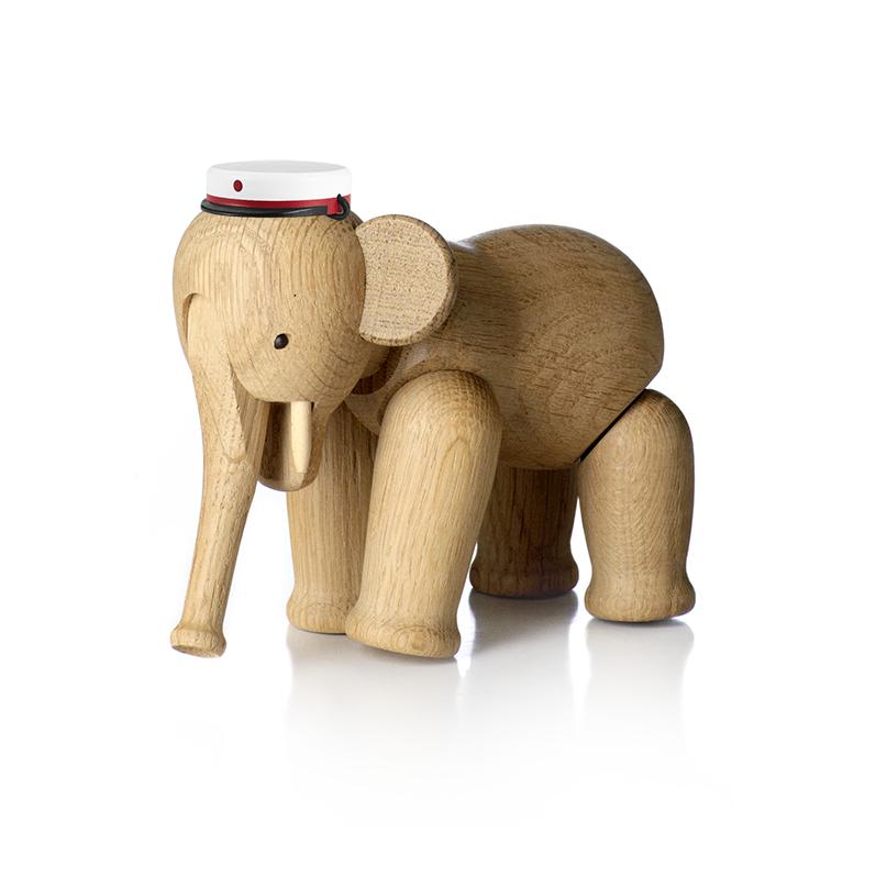 Kay Bojesen Elefant lille med rød studerende cap