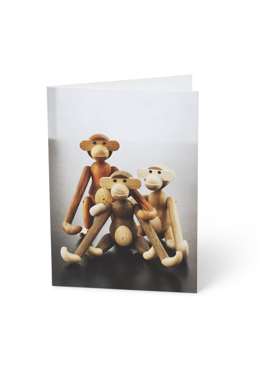 Kay Bojesen Card A6 Monkeys 3 diverse legno misto 1 pezzo