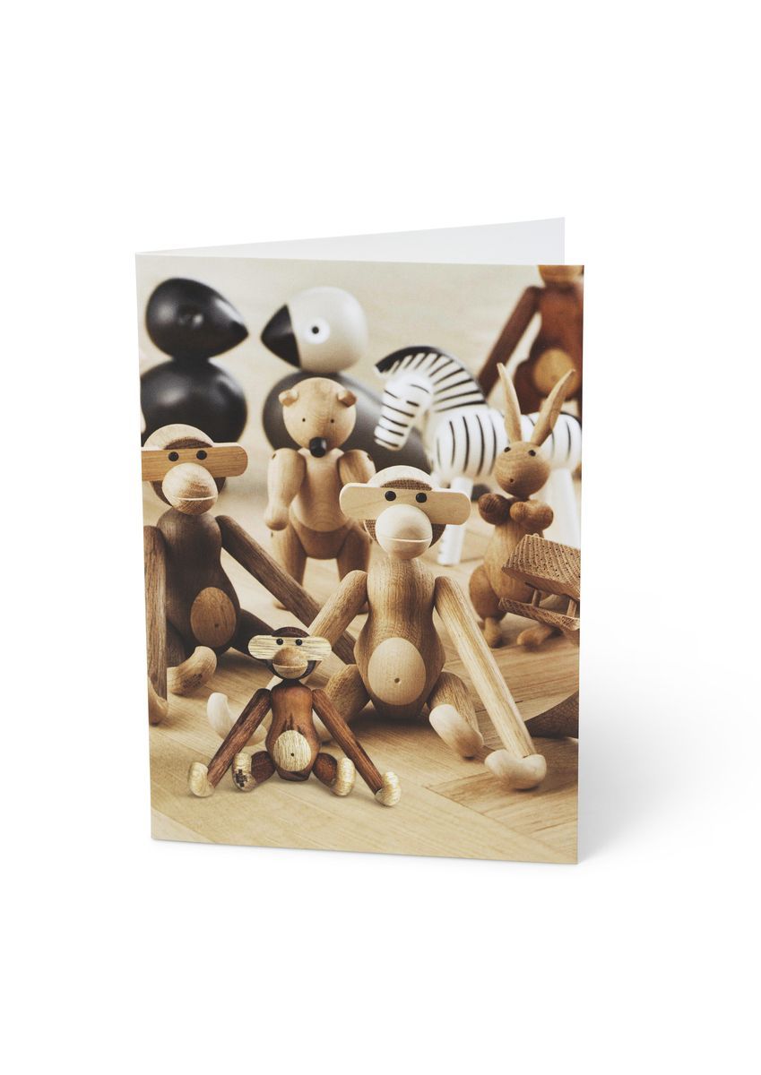 Kay Bojesen Card A6 Mini Monkey Front Madera mixta 1 pieza