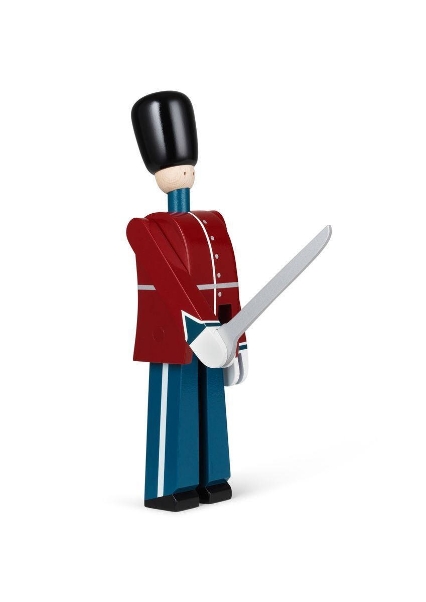 Kay Bojesen Guardsman med sverd liten rød/blå/hvit