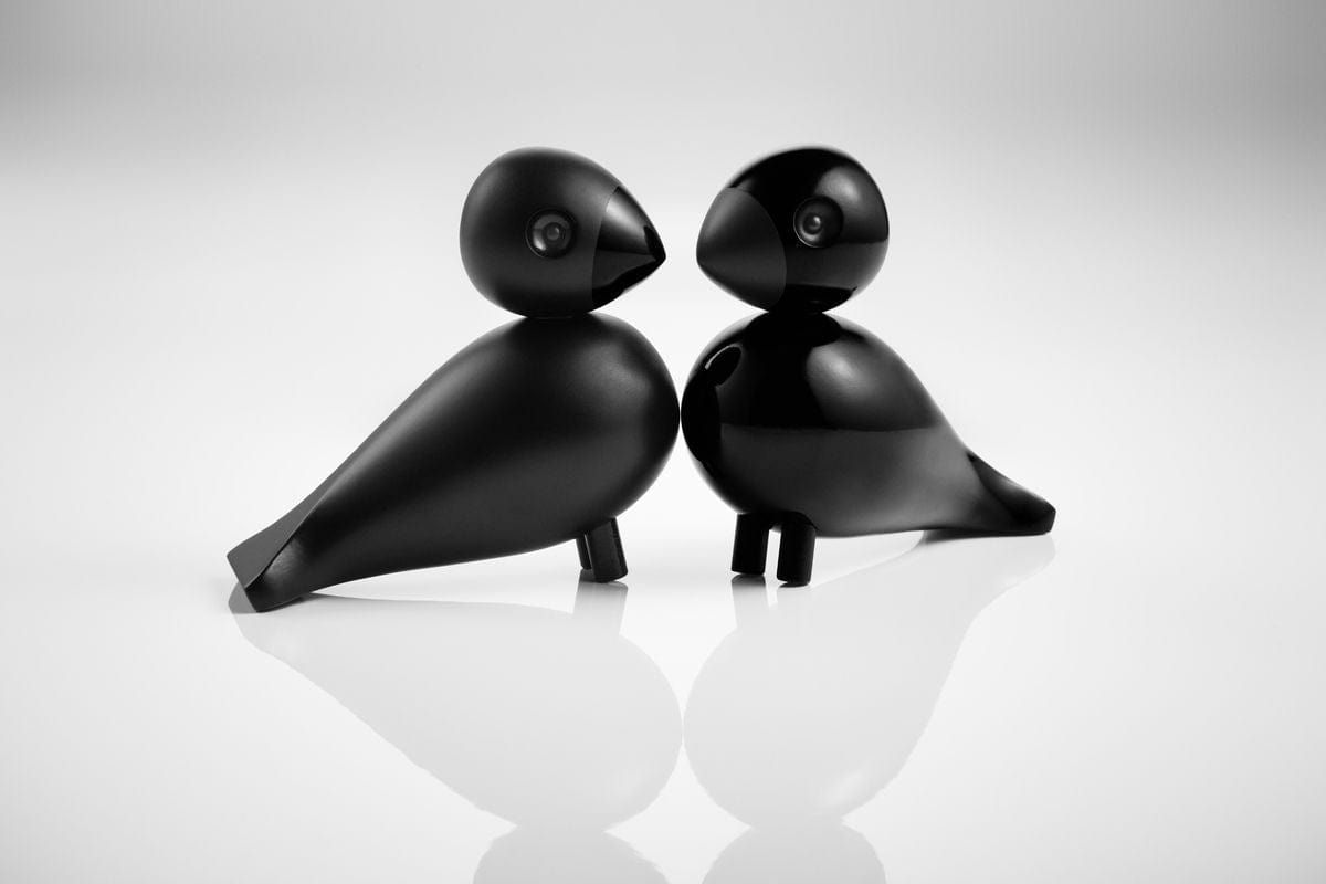 Kay Bojesen Kärleksfåglar h9 cm 1 par, svart