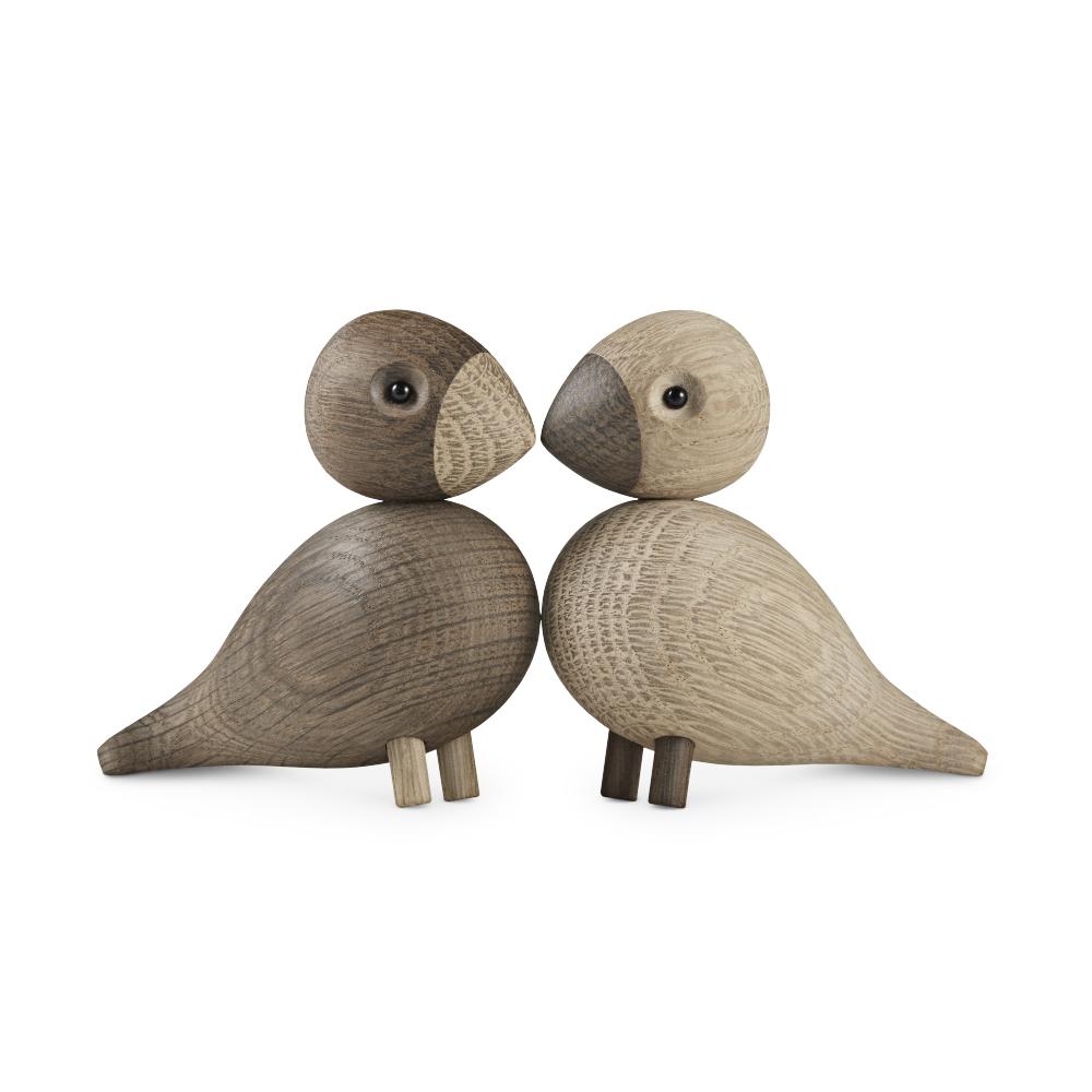 Kay Bojesen Lovebirds H9 cm 1 Paar, Eiche/geraucht
