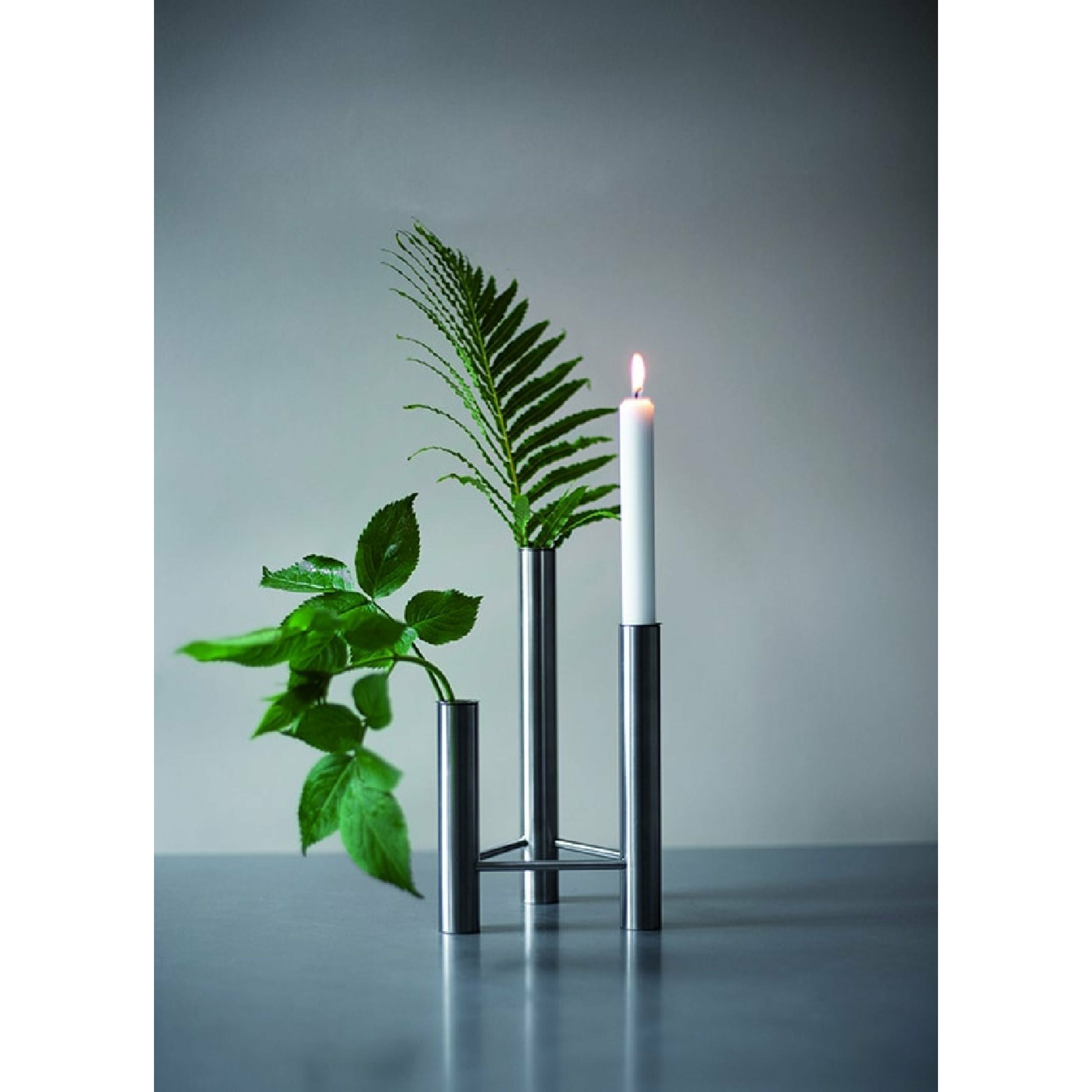Kay Bojesen Vista Vase and Candlestick, poleret stål