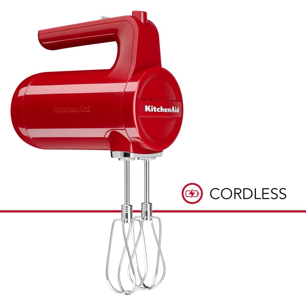Kitchen Aid 5 Khmb732 Wireless Hand Mixer With 7 Speed Settings, Empire Red