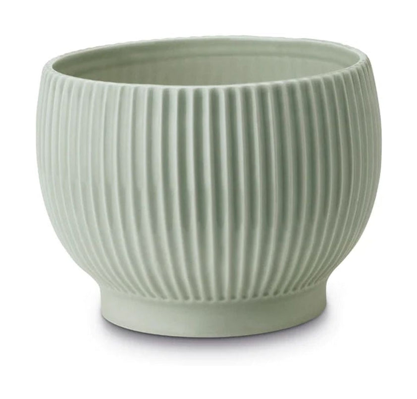Krabstrup Keramik Flowerpot con rotoli Ø 14,5 cm, verde menta
