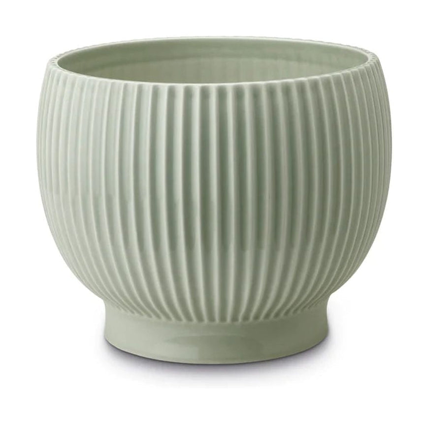 Knabstrup Keramik Flowerpot con ruedas Ø 16.5 cm, menta verde