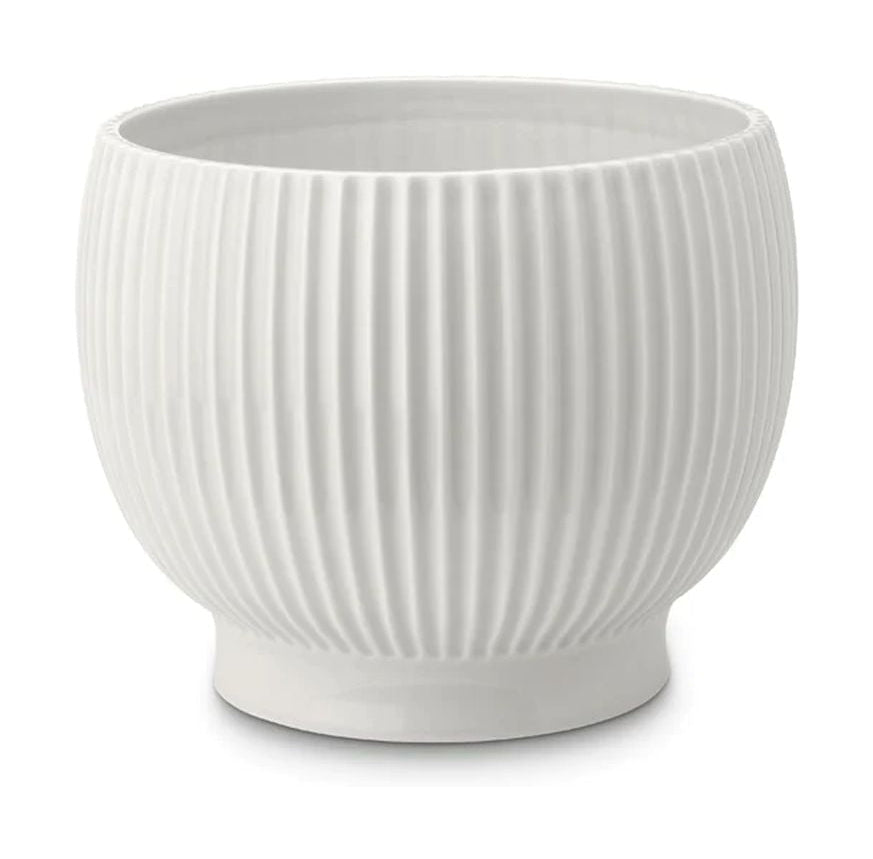 Knabstrup Keramik Blomsterpotte med hjul Ø 16,5 cm, hvid
