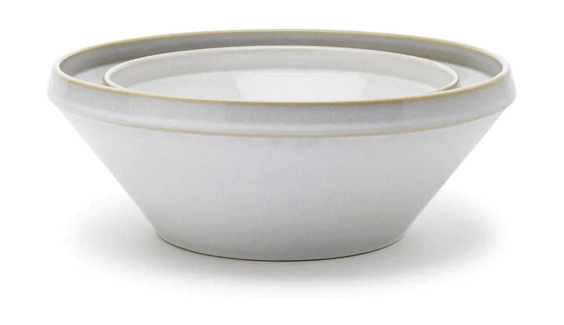 Knabstrup Keramik Tavola Mase Bowl Juego de 2 L + 2 L, blanco