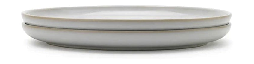 Knabstrup Keramik Tavola Plate Juego de 2 Ø 22,5 cm, blanco