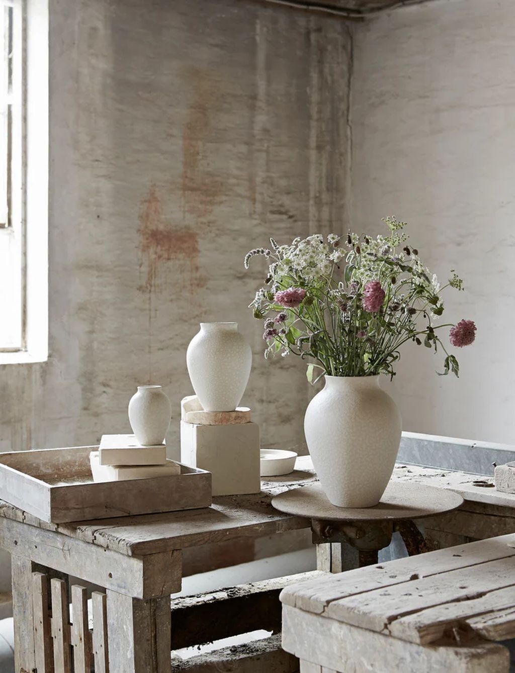 Knabstrup Keramik Vase H 20 cm, bianco