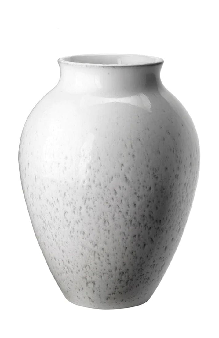 Knabstrup Keramik Vaas H 27 cm, wit/grijs
