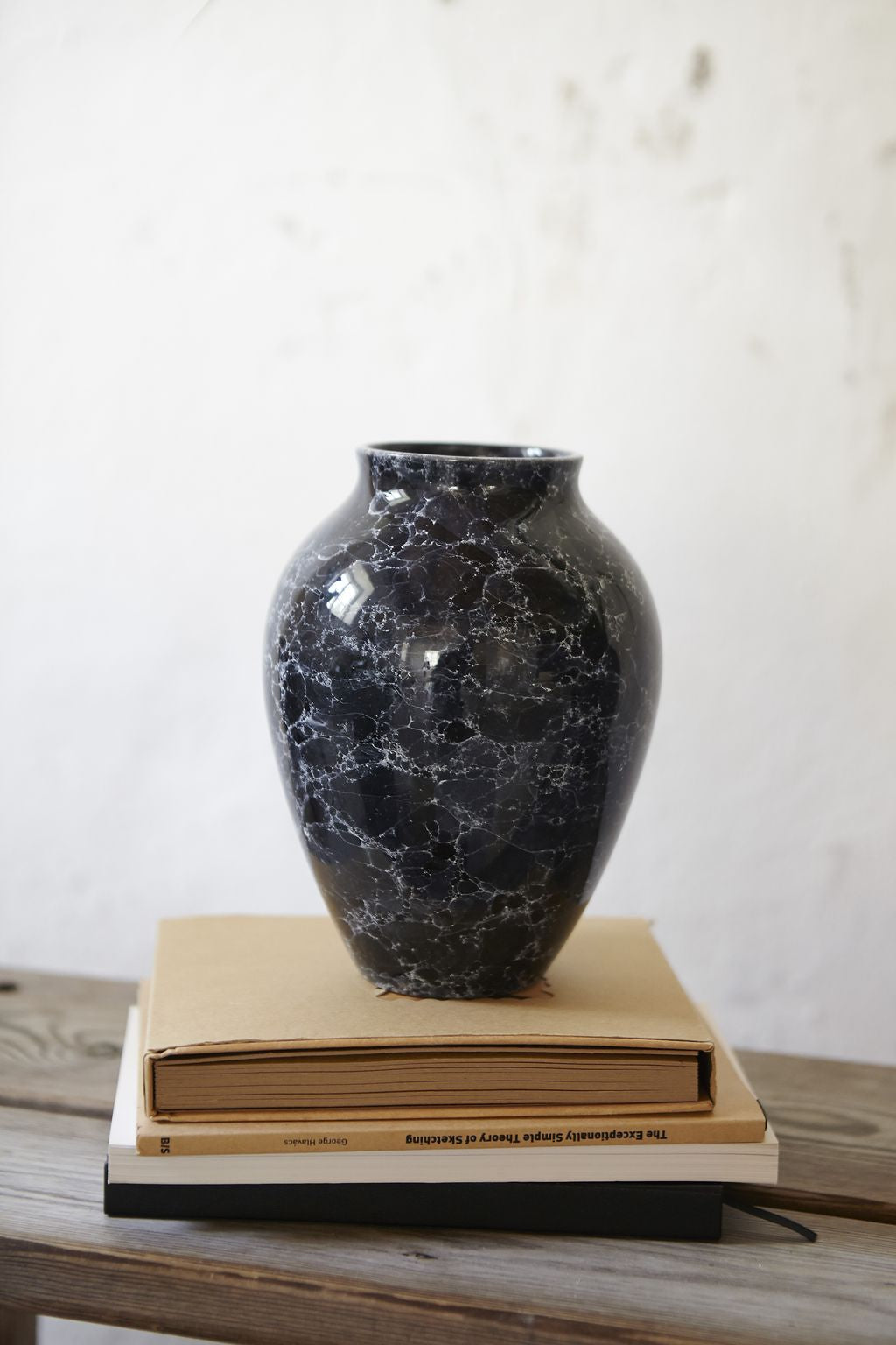 Knabstrup Keramik Maljakko natura h 20 cm, grafiitti